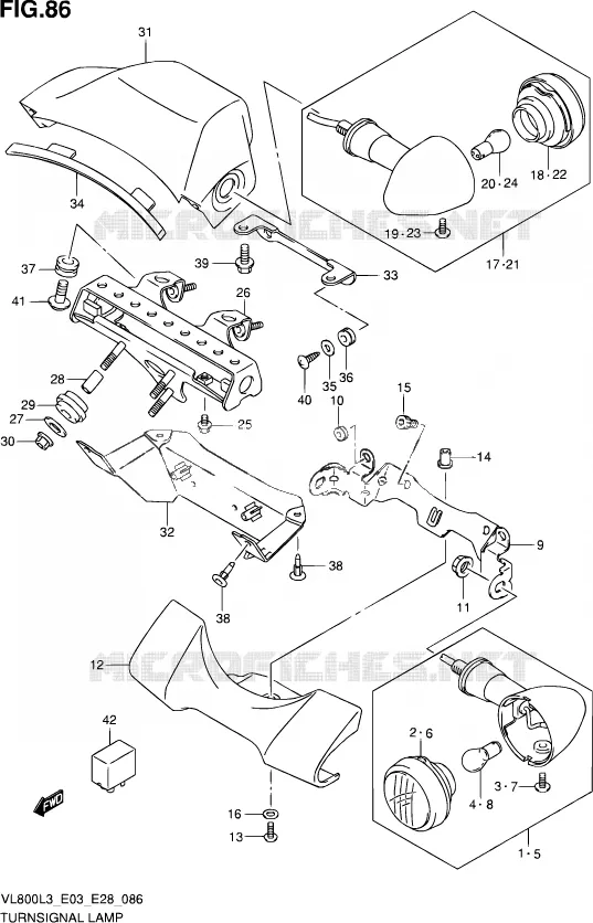 INDICATOREN (VL800TL3 E28) Suzuki MOTO 800 VOLUSIA 2013  VL800 L3/VL800T L3/VL800C L3