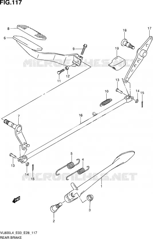 ACHTERREM Suzuki MOTO 800 VOLUSIA 2014  VL800 L4/VL800T L4/VL800C L4