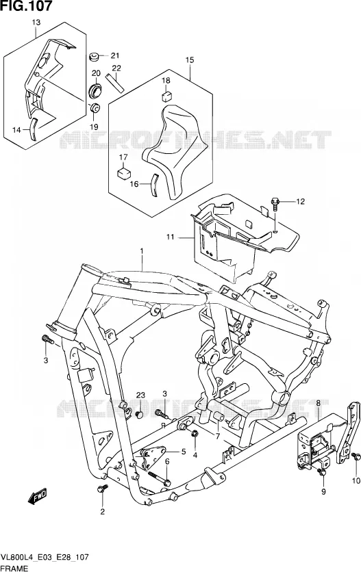 FRAME (VL800L4 E03) Suzuki MOTO 800 VOLUSIA 2014  VL800 L4/VL800T L4/VL800C L4