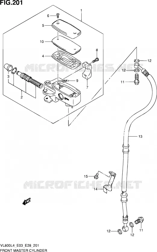 FRONT HOOFDREMCILINDER Suzuki MOTO 800 VOLUSIA 2014  VL800 L4/VL800T L4/VL800C L4