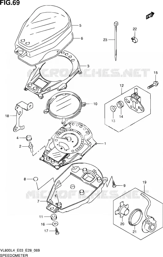 SNELHEIDSMETER (VL800L4 E03) Suzuki MOTO 800 VOLUSIA 2014  VL800 L4/VL800T L4/VL800C L4