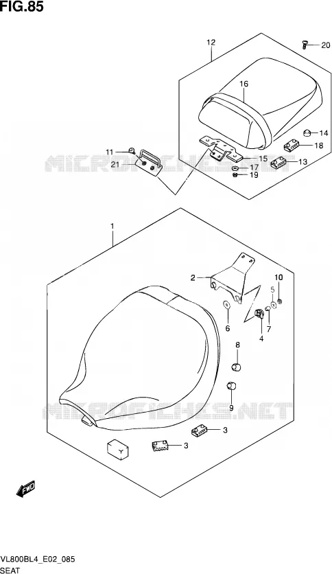 SEAT Suzuki MOTO 800 INTRUDER 2014  VL800B L4 (E02)