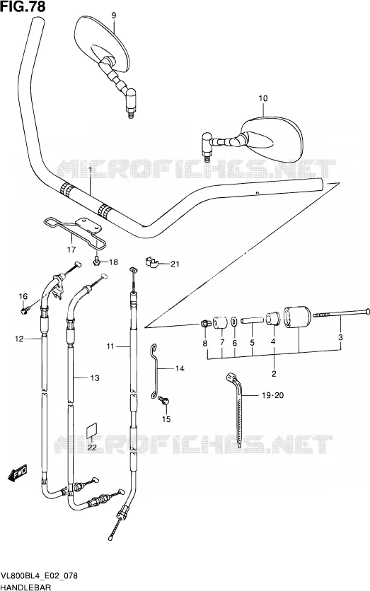 STUUR (VL800BUEL4 E19) Suzuki MOTO 800 INTRUDER 2014  VL800B L4 (E02)