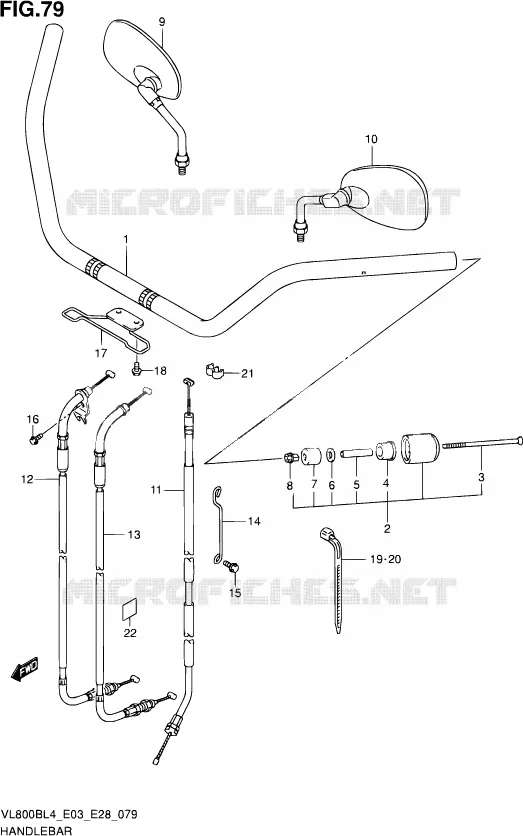 STUUR (VL800BL4 E33) Suzuki MOTO 800 BOULEVARD 2014  VL800B L4 (E03,E28,E33)