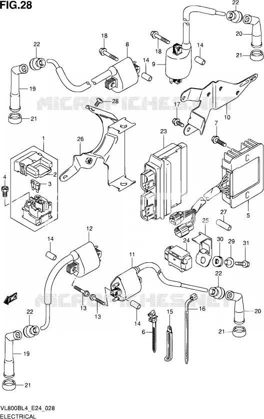 ELEKTRISCH Suzuki MOTO 800 MARAUDER 2014  VL800B L4 (E24)