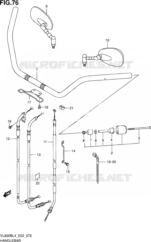 STUUR (VL800BL4 E02) Suzuki MOTO 800 INTRUDER 2014  VL800BUE L4 (E19)