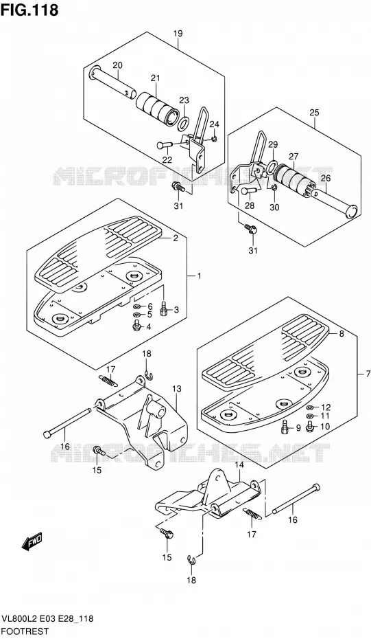 FOOTREST Suzuki MOTO 800 VOLUSIA 2012  VL800CL2