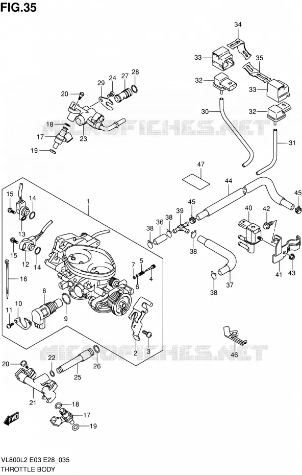 GASKLEPHUIS (VL800TL2 E33) Suzuki MOTO 800 VOLUSIA 2012  VL800CL2