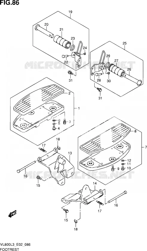 FOOTREST Suzuki MOTO 800 VOLUSIA 2013  VL800C L3 (E19)