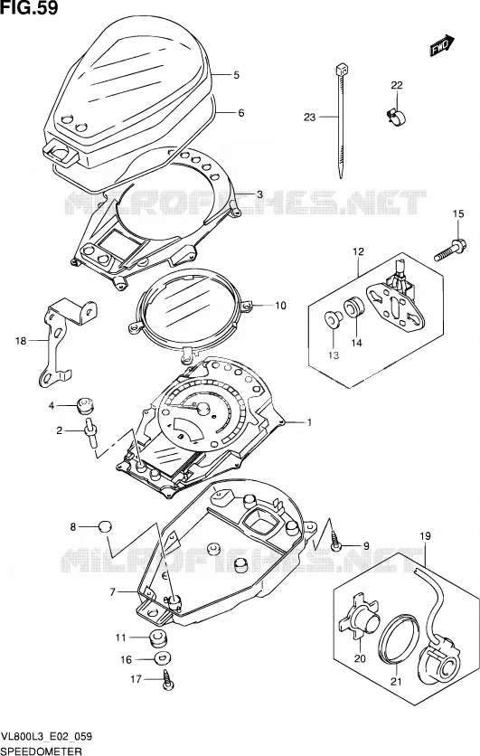 SNELHEIDSMETER (VL800CL3 E24) Suzuki MOTO 800 VOLUSIA 2013  VL800C L3 (E19)