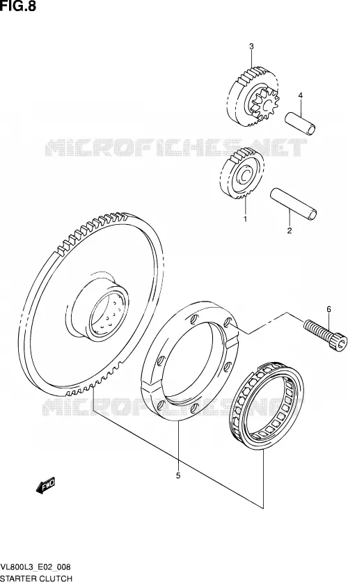 STARTMOTOR CLUTCH Suzuki MOTO 800 VOLUSIA 2013  VL800C L3 (E19)