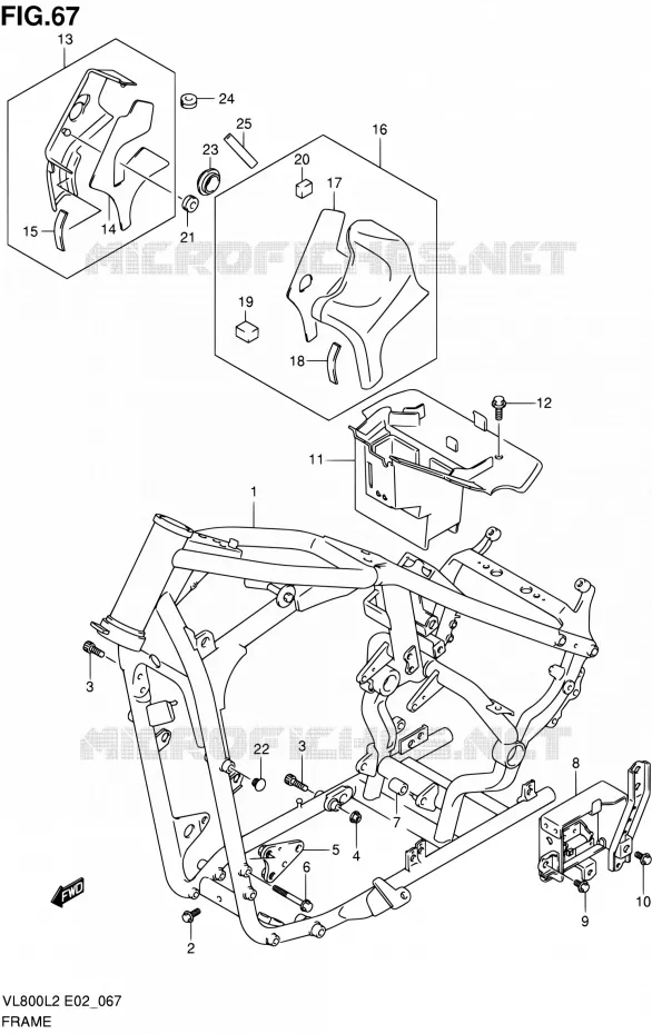 FRAME Suzuki MOTO 800 VOLUSIA 2012  VL800CUEL2