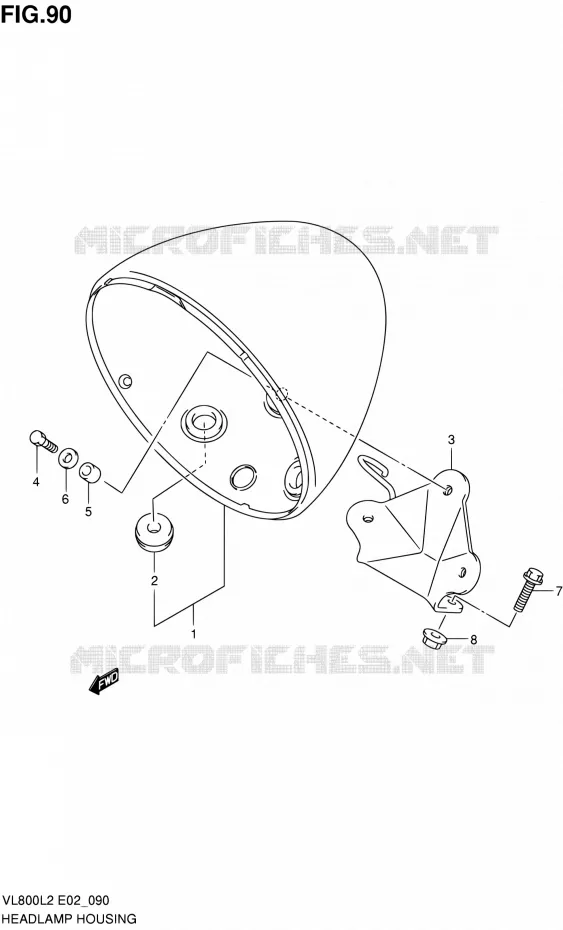 HEADLIGHT BOWL Suzuki MOTO 800 VOLUSIA 2012  VL800CUEL2