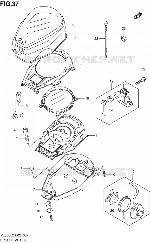 SNELHEIDSMETER (VL800L2 E02) Suzuki MOTO 800 VOLUSIA 2012  VL800CUEL2