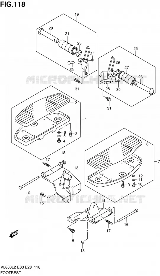 FOOTREST Suzuki MOTO 800 VOLUSIA 2012  VL800TL2
