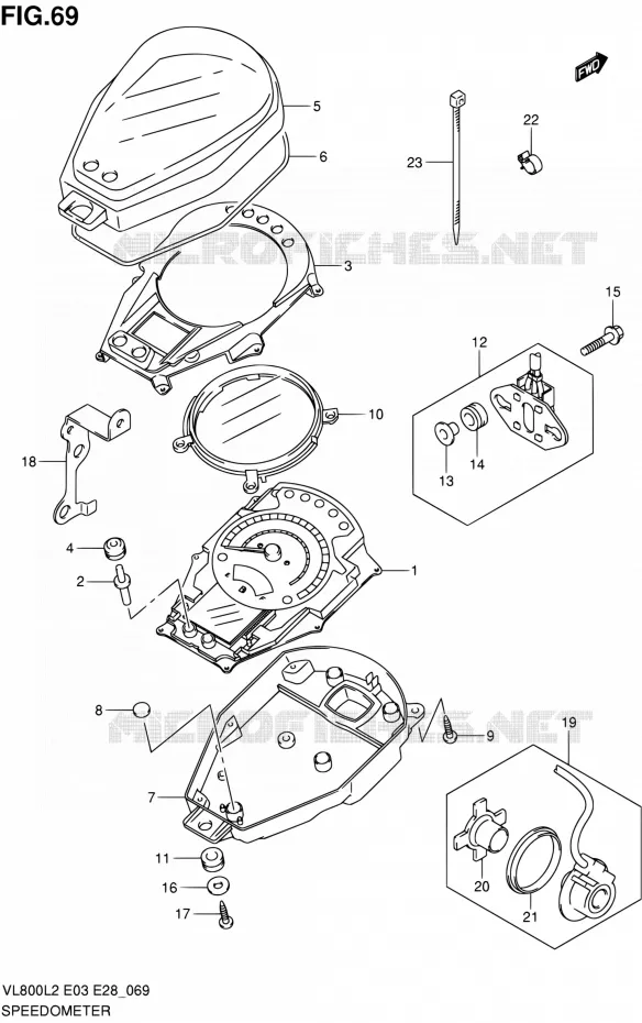 SNELHEIDSMETER (VL800L2 E03) Suzuki MOTO 800 VOLUSIA 2012  VL800TL2