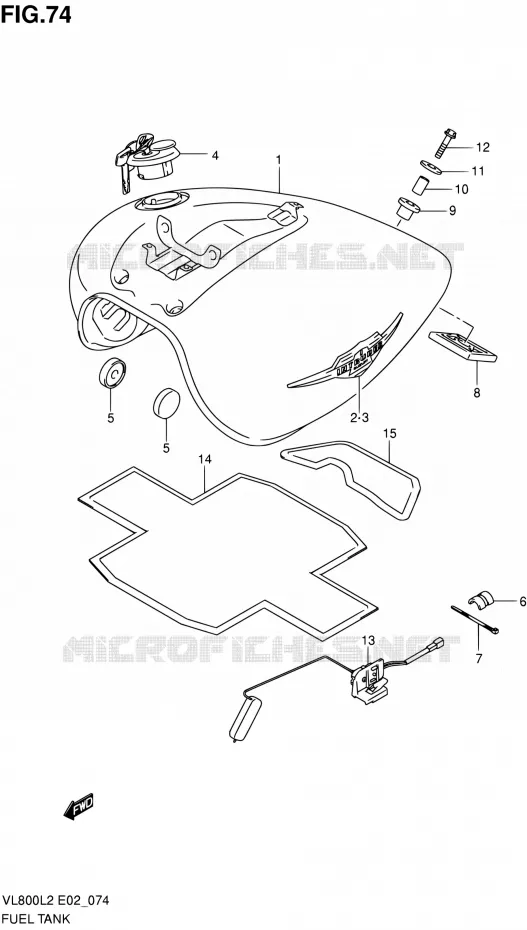 BENZINETANK (VL800UEL2 E19) Suzuki MOTO 800 VOLUSIA 2012  VL800UEL2
