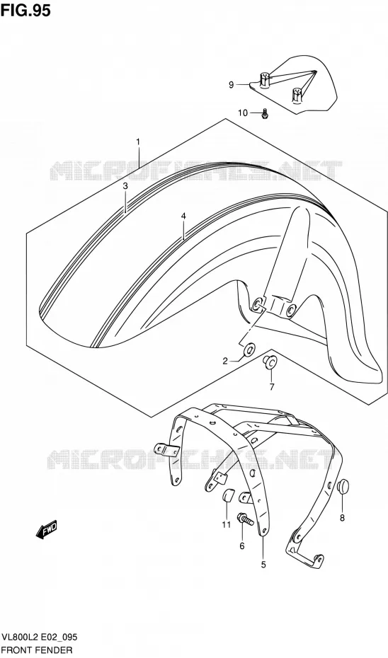 FRONT FENDER (VL800CL2 E02) Suzuki MOTO 800 VOLUSIA 2012  VL800UEL2