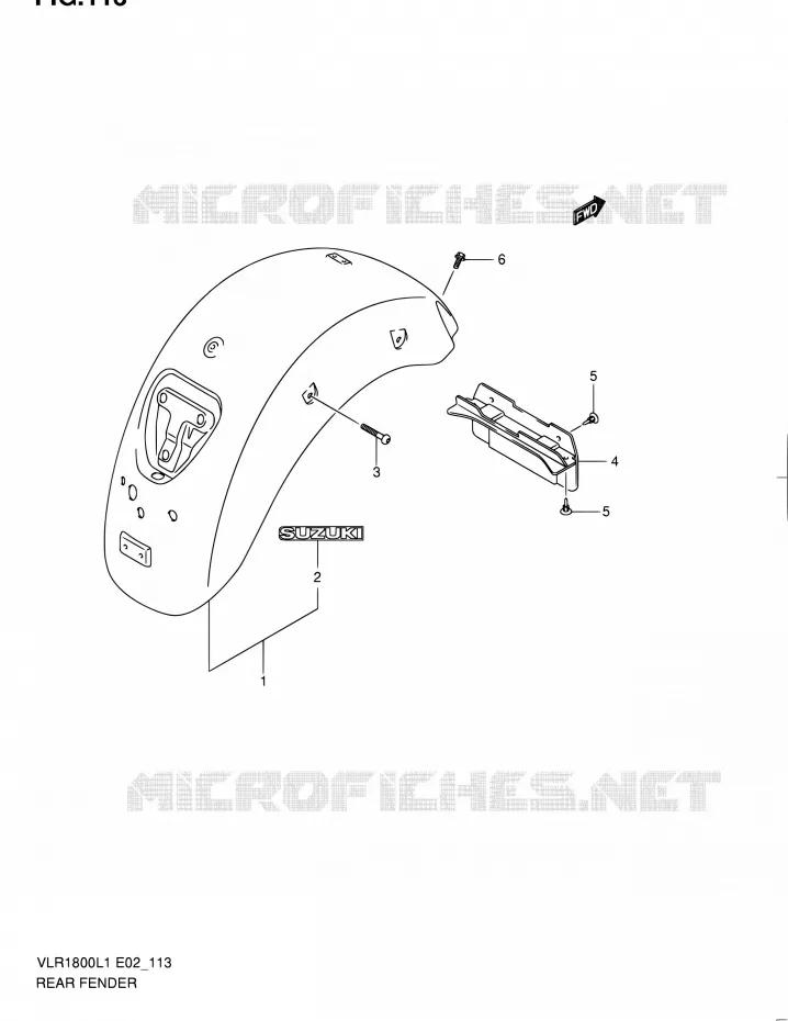 ACHTERSPATBORD (VLR1800L1 E24) Suzuki MOTO 1800 INTRUDER 2011  VLR1800L1(E19)