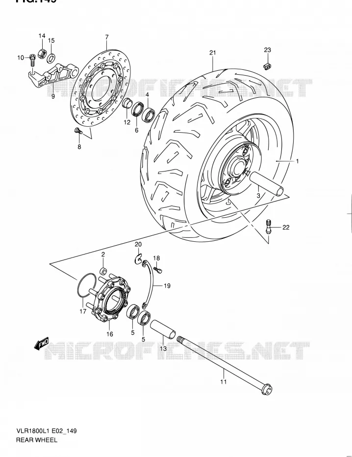 ACHTERWIEL (VLR1800TL1 E02) Suzuki MOTO 1800 INTRUDER 2011  VLR1800L1(E19)