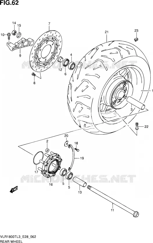 ACHTERWIEL Suzuki MOTO 1800 INTRUDER 2013  VLR1800T L3 (E28)