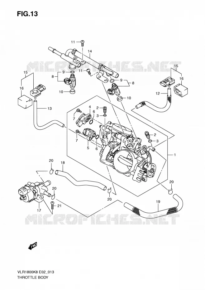GASKLEPHUIS Suzuki MOTO 1800 BOULEVARD 2008  VLR1800UFK8