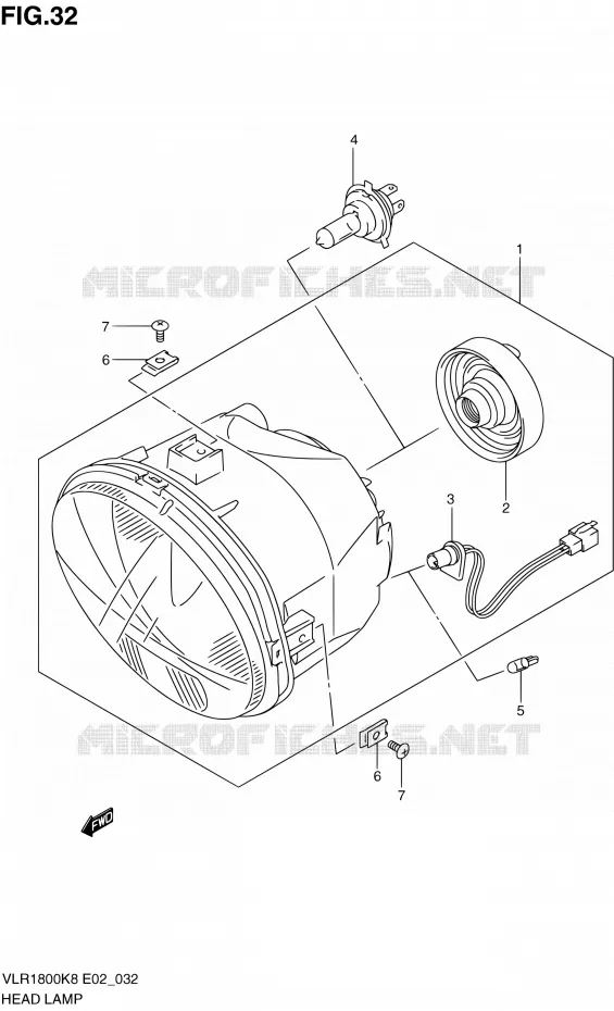 KOPLAMP Suzuki MOTO 1800 BOULEVARD 2008  VLR1800UFK8