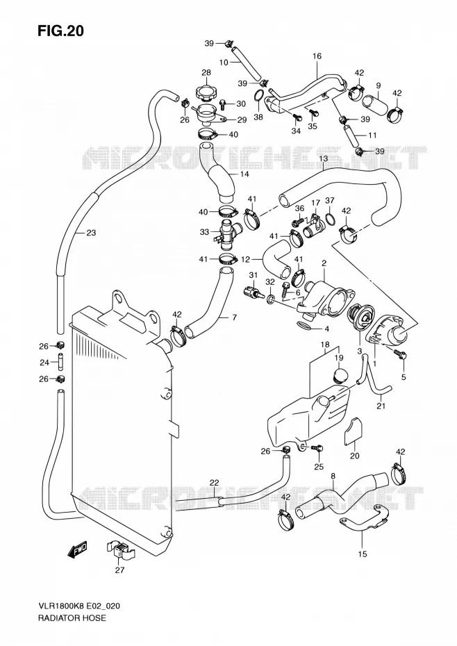 RADIATOR SLANG Suzuki MOTO 1800 BOULEVARD 2008  VLR1800UFK8