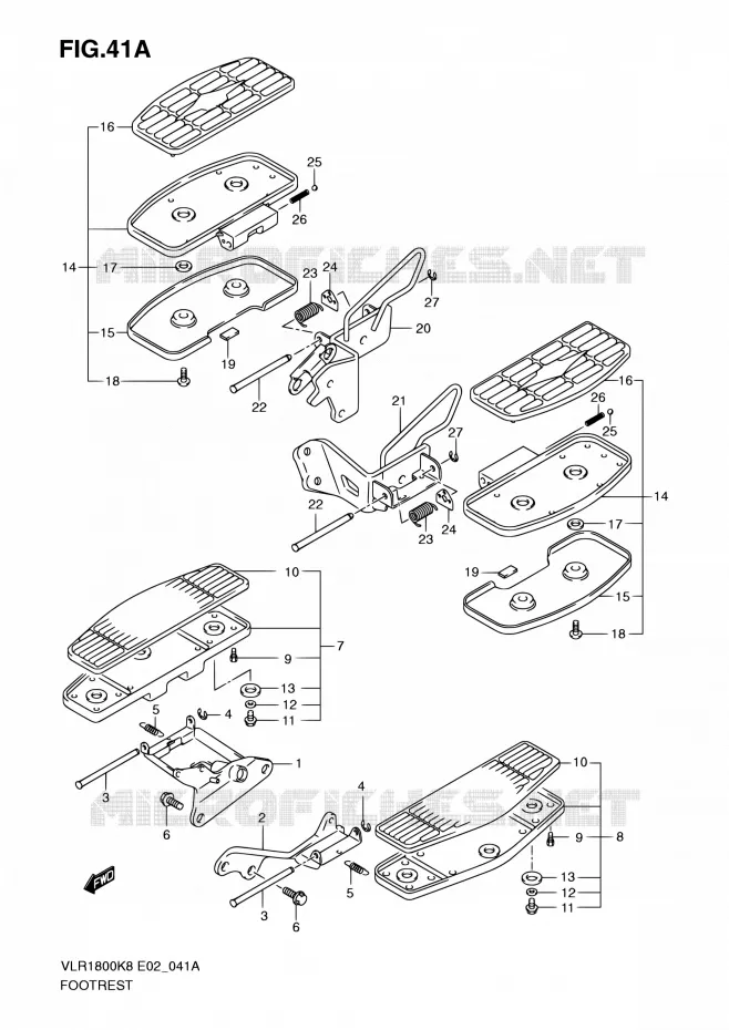 FOOTREST (VLR1800TK9/TL0 E24) Suzuki MOTO 1800 INTRUDER 2009  VLR1800UFK9