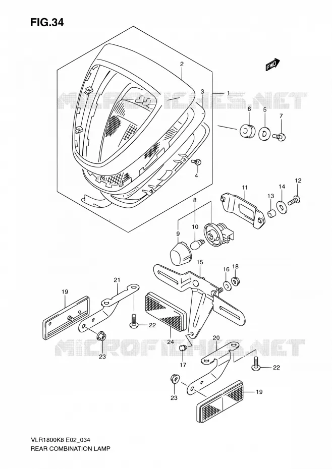 TAIL LIGHT ASSY Suzuki MOTO 1800 INTRUDER 2011  VLR1800UFK9