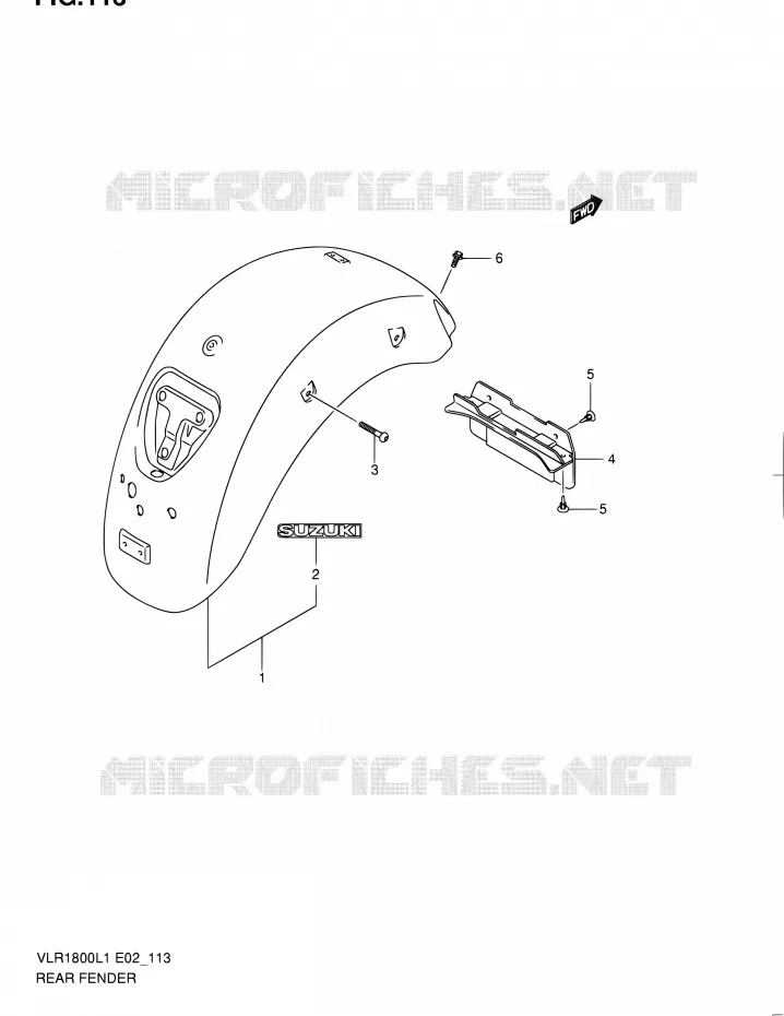 ACHTERSPATBORD (VLR1800L1 E24) Suzuki MOTO 1800 INTRUDER 2011  VLR1800UFL1(E19)