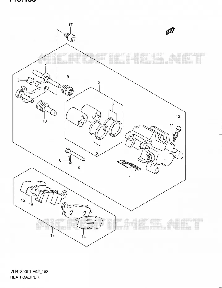 REAR CALIPER Suzuki MOTO 1800 INTRUDER 2011  VLR1800UFL1(E19)