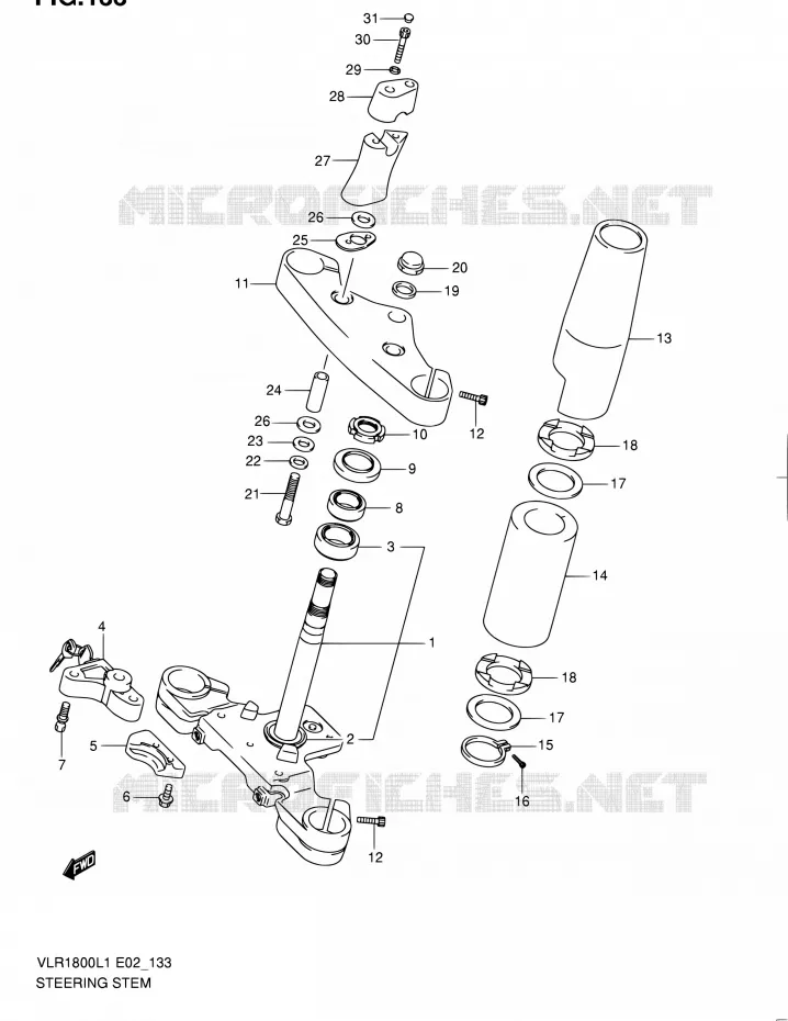 STUURKOLOM Suzuki MOTO 1800 INTRUDER 2011  VLR1800UFL1(E19)