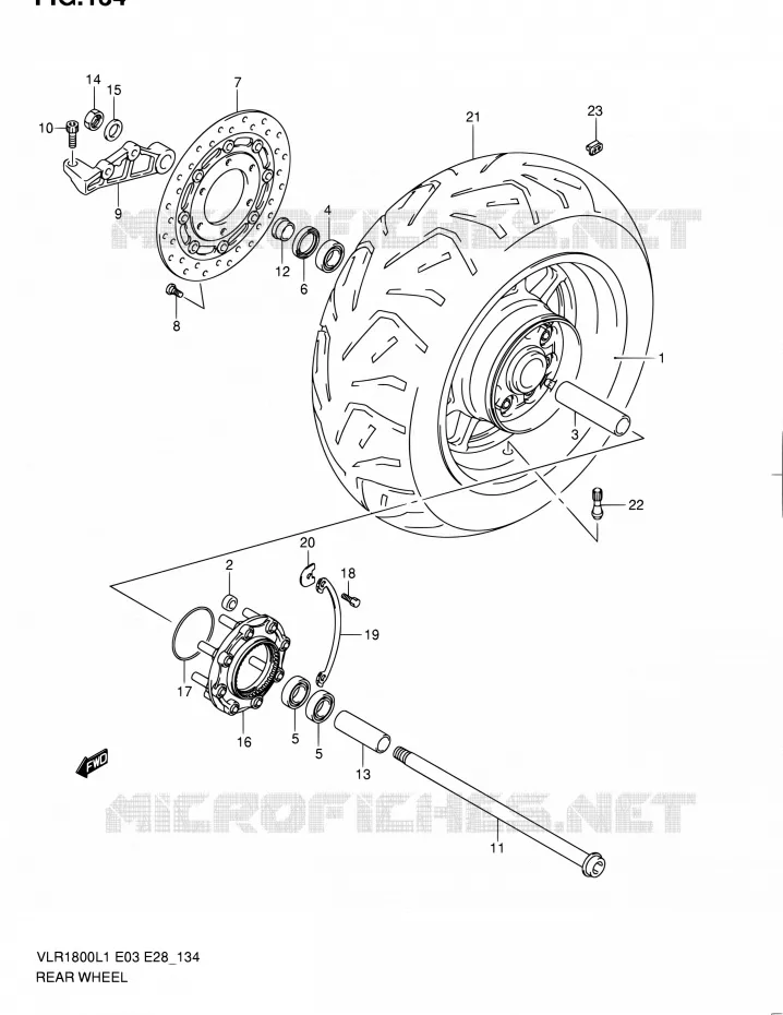 ACHTERWIEL (VLR1800TL1 E33) Suzuki MOTO 1800 BOULEVARD 2011  VLR1800 L1/VLR1800T L1 (E03,E28,E33)