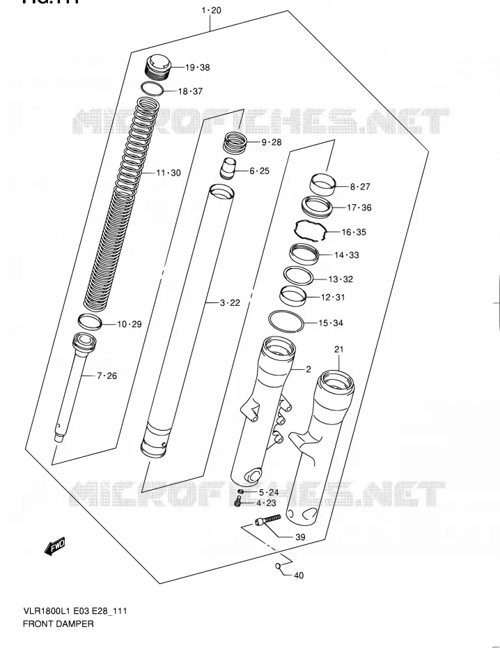 FRONT SCHOKDEMPER Suzuki MOTO 1800 BOULEVARD 2011  VLR1800 L1/VLR1800T L1 (E03,E28,E33)