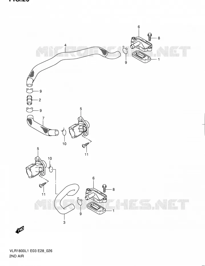 FUEL EVAP SYSTEM Suzuki MOTO 1800 BOULEVARD 2011  VLR1800 L1/VLR1800T L1 (E03,E28,E33)