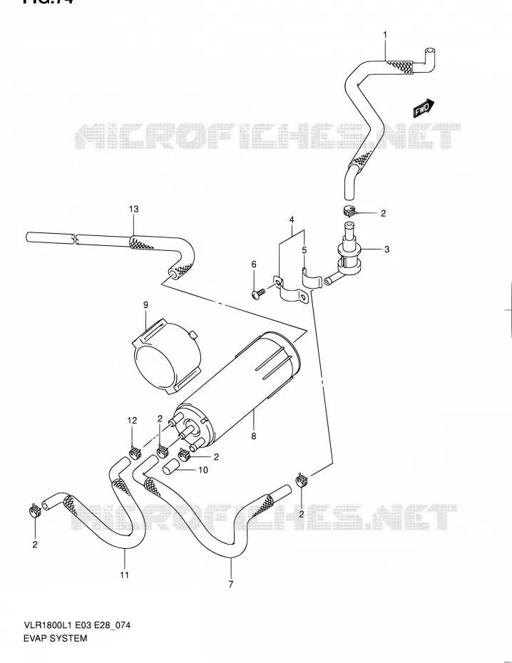 FUEL EVAP SYSTEM (VLR1800L1 E33) Suzuki MOTO 1800 BOULEVARD 2011  VLR1800 L1/VLR1800T L1 (E03,E28,E33)