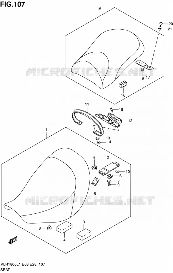 SEAT (VLR1800L1 E33) Suzuki MOTO 1800 INTRUDER 2011  VLR1800 L1/VLR1800T L1 (E03,E28,E33)