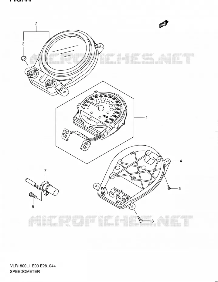 SNELHEIDSMETER (VLR1800TL1 E03) Suzuki MOTO 1800 INTRUDER 2011  VLR1800 L1/VLR1800T L1 (E03,E28,E33)