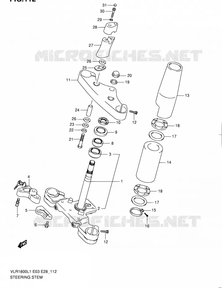 STUURKOLOM Suzuki MOTO 1800 BOULEVARD 2011  VLR1800 L1/VLR1800T L1 (E03,E28,E33)