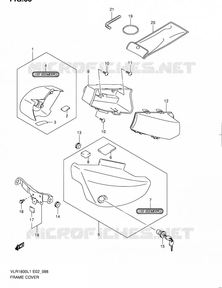 ACHTER KUIP (VLR1800L1 E24) Suzuki MOTO 1800 INTRUDER 2011  VLR1800L1/VLR1800TL1(E24)