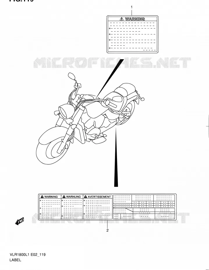 ETIKET (VLR1800L1 E19) Suzuki MOTO 1800 INTRUDER 2011  VLR1800L1/VLR1800TL1(E24)