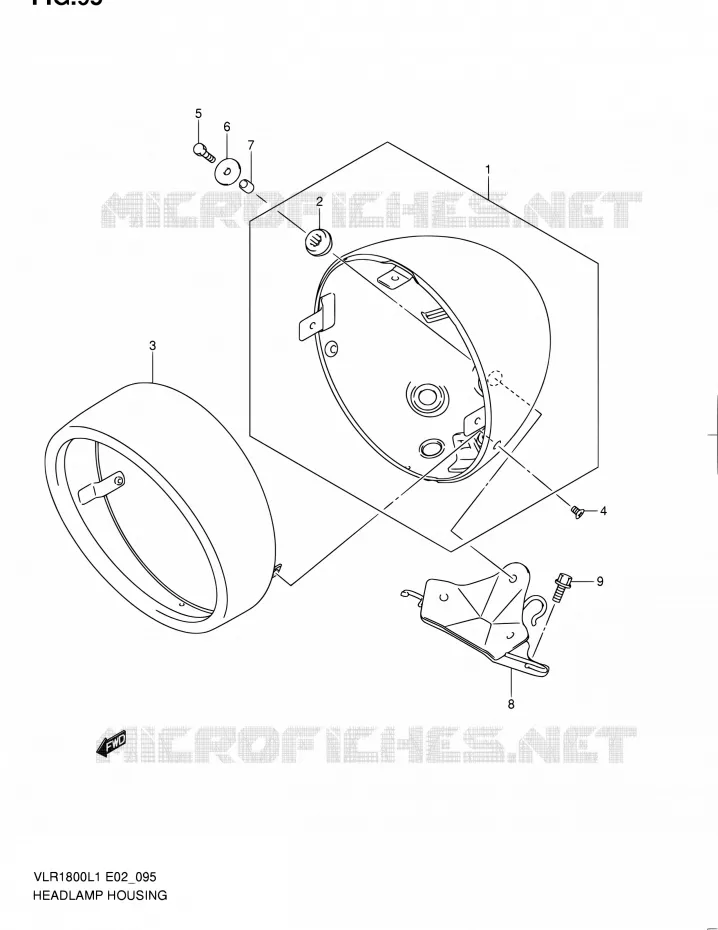 HEADLIGHT BOWL Suzuki MOTO 1800 INTRUDER 2011  VLR1800L1/VLR1800TL1(E24)