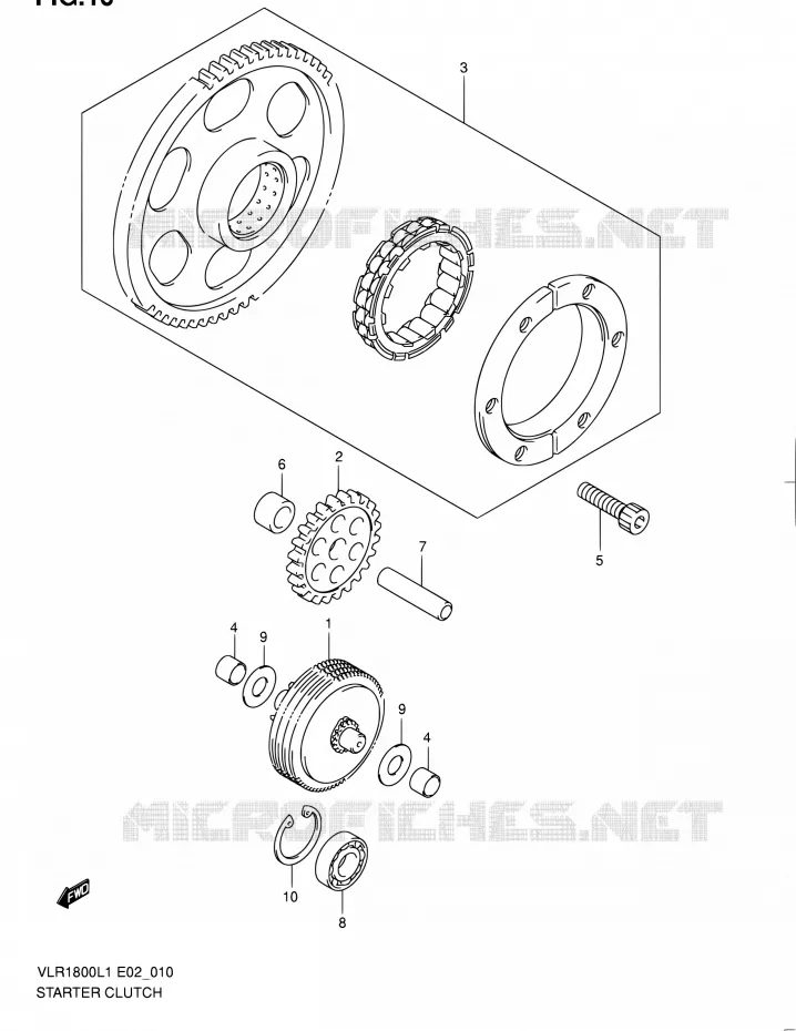 STARTMOTOR CLUTCH Suzuki MOTO 1800 INTRUDER 2011  VLR1800L1/VLR1800TL1(E24)