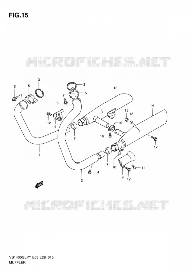 GELUIDDEMPER Suzuki MOTO 1400 INTRUDER 1996  VS1400GLP T (E03,E28,E33)