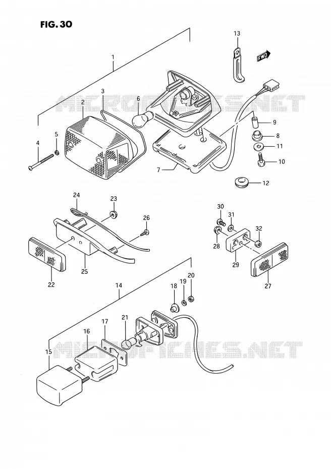 ACHTERLICHT (MODELE H/J/K/L/M/N/P/R) Suzuki MOTO 1400 INTRUDER 1987  VS1400GLP H/VS1400GLF H (E02,E04,E15,E16,E17,E18,E21,E22,E25,E34,E39)