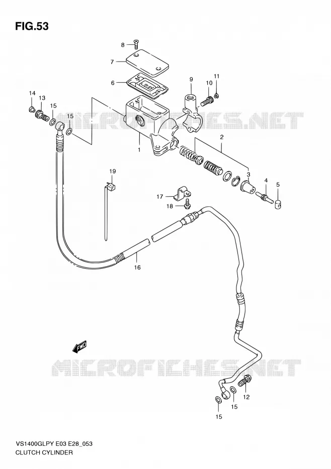CLUTCH HOOFDREMCILINDER Suzuki MOTO 1400 INTRUDER 2001  VS1400GLP K1 (E03,E28,E33)