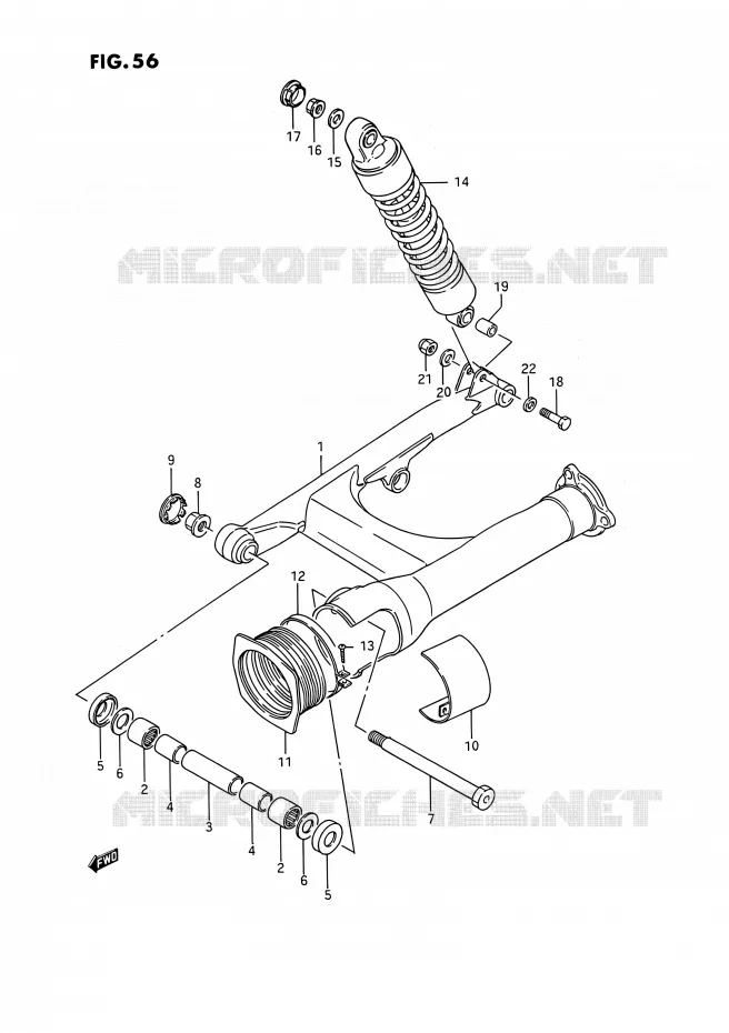 SWINGARM Suzuki MOTO 1400 INTRUDER 1992  VS1400GLPN/VS1400GLFN(E01,E04,E17,E21,E22,E39)