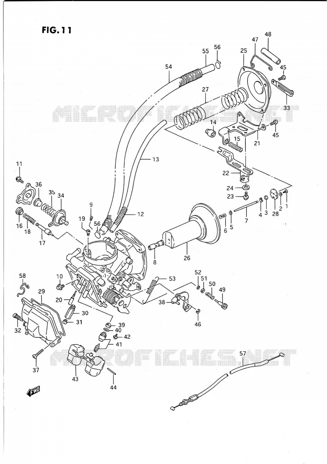 CARBURATOR (FRONT)(MODELE H/J/K/L/M/N/P/R) Suzuki MOTO 1400 INTRUDER 1993  VS1400GLPP/VS1400GLFP(E01,E04,E17,E21,E22,E24,E34)