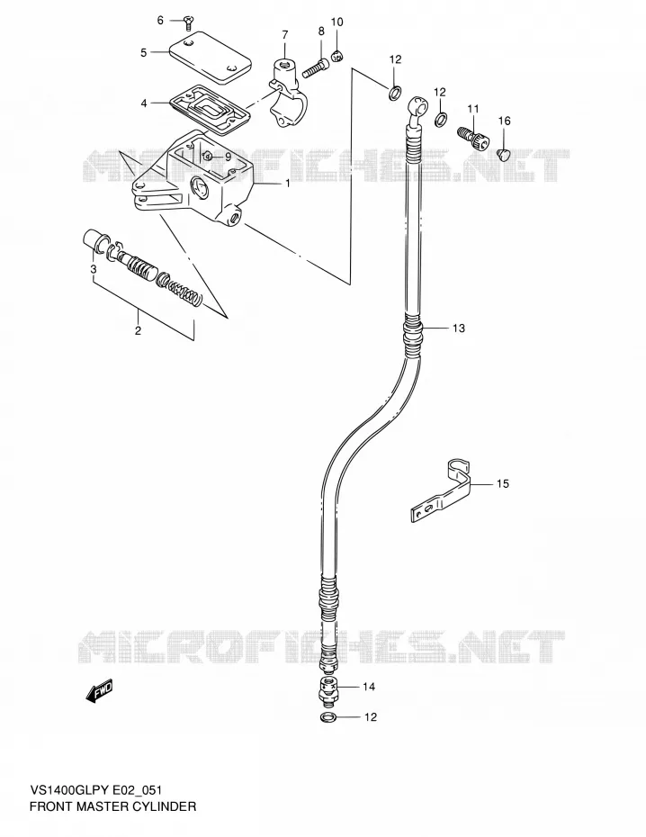 FRONT HOOFDREMCILINDER Suzuki MOTO 1400 INTRUDER 2002  VS1400GLPK2(E17,E22,E34)